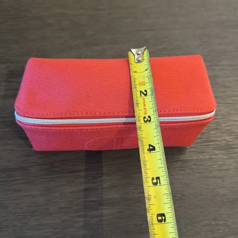 Dior Coral Canvas Cosmetic Vanity Case Travel Jewelry Makeup‎ Organizer